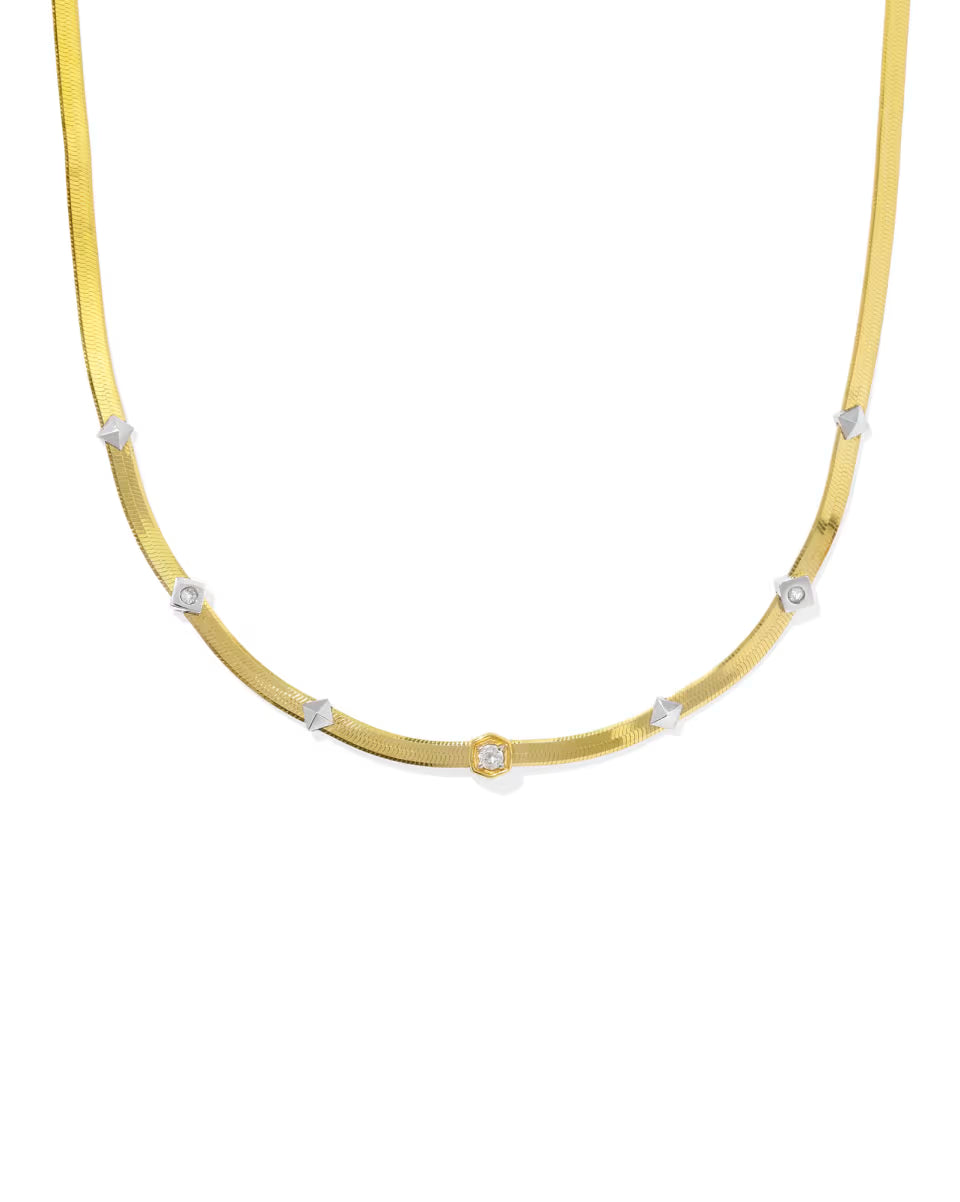 Virginia Sterling Silver Chain Necklace in White Topaz