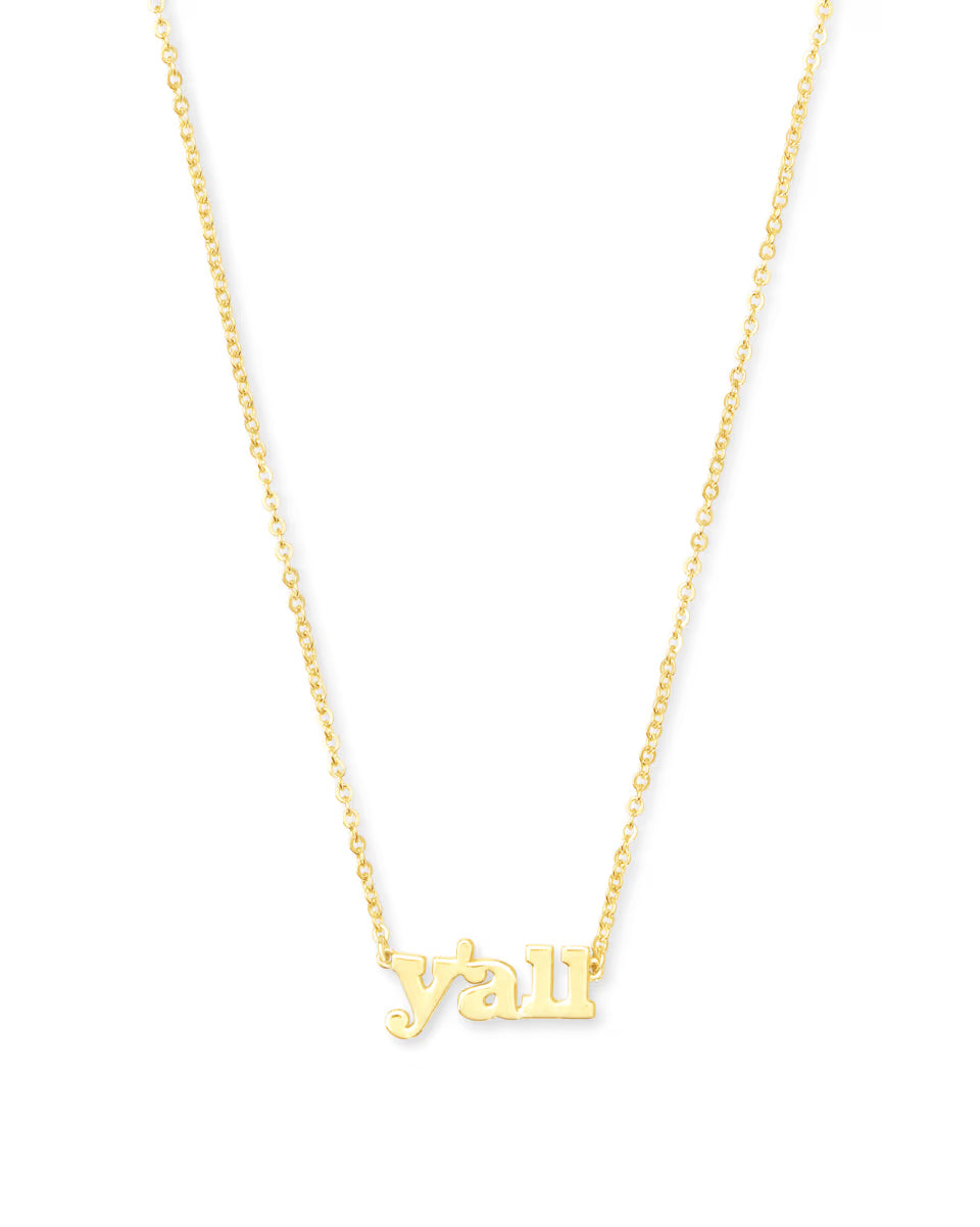 Y'all Pendant Necklace in 18k Gold Vermeil