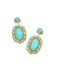 Havana Vintage Gold Statement Earrings in Iridescent Abalone