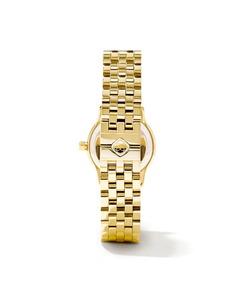 Alex Gold Tone Stainless Steel 28mm Watch in Ivory Mother-of-Pearl