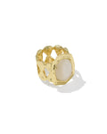 Tiger Striped Daphne Gold Cocktail Ring