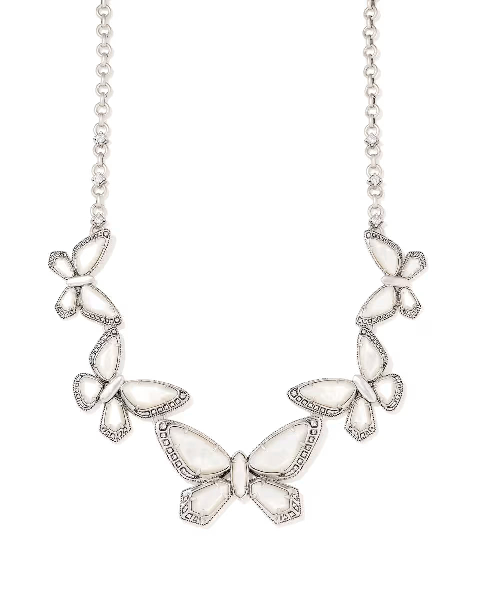 Dolly Parton x Kendra Scott Gold 1974 Butterfly Statement Necklace in Light Pink Iridescent Abalone