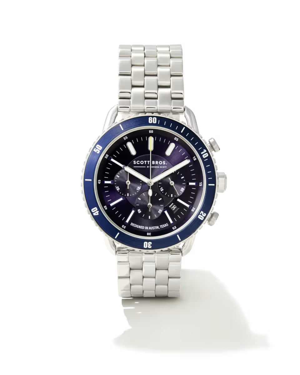 Beck Stainless Steel 44mm Chronograph Watch in Deep Orange
