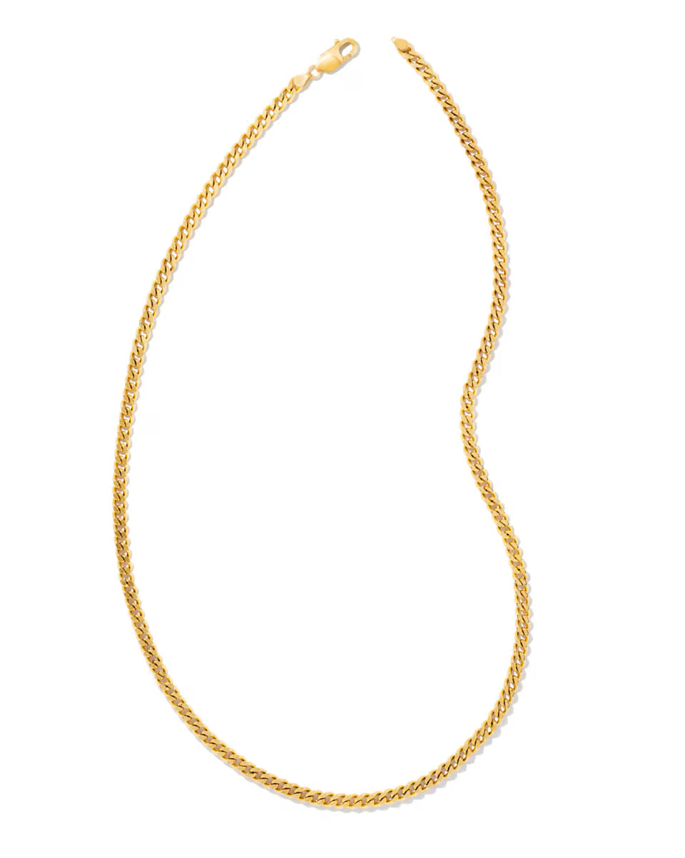 Curb Chain Necklace in Oxidized Sterling Silver