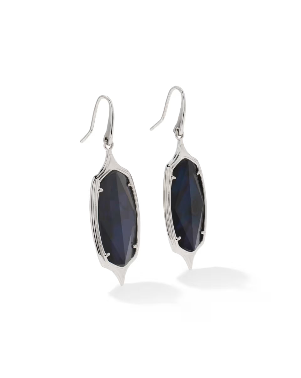 Dani Stepped Frame Gold Drop Earrings