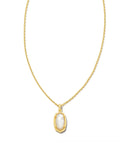 Mommy & Me 18k Gold Vermeil Youth Stone Fern Short Pendant Necklace in Green Onyx