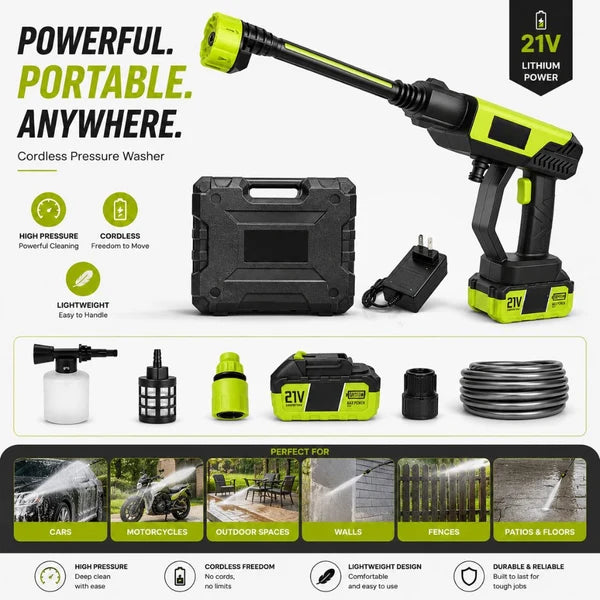 AquaJet™ Cordless Portable Pressure Washer