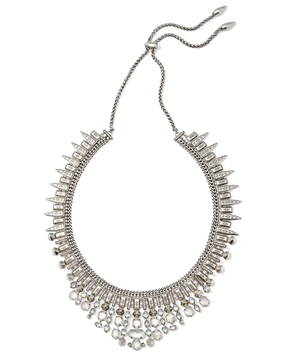 Serayah Vintage Gold Collar Statement Necklace in Teal Mix