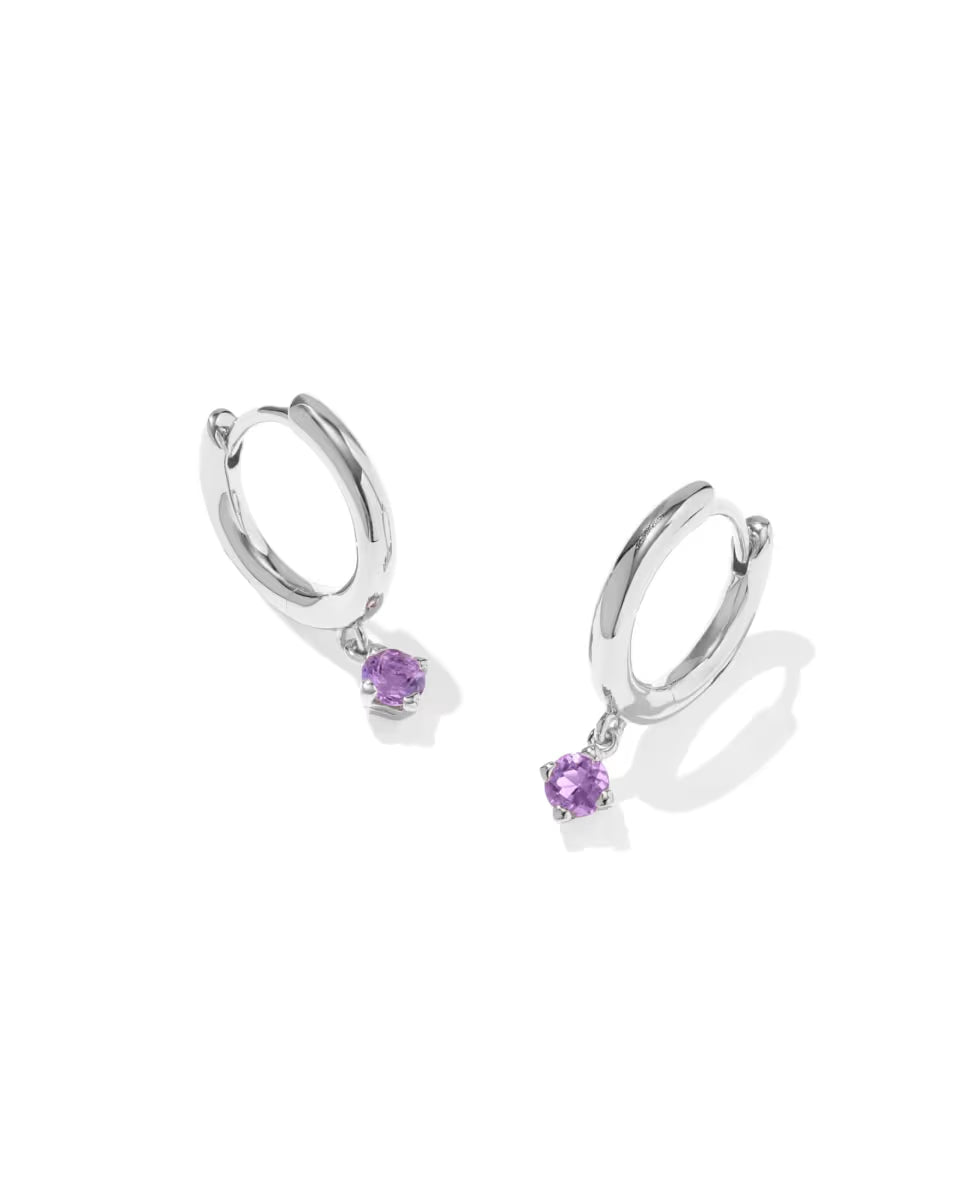 Maisie Sterling Silver January Huggie Earrings