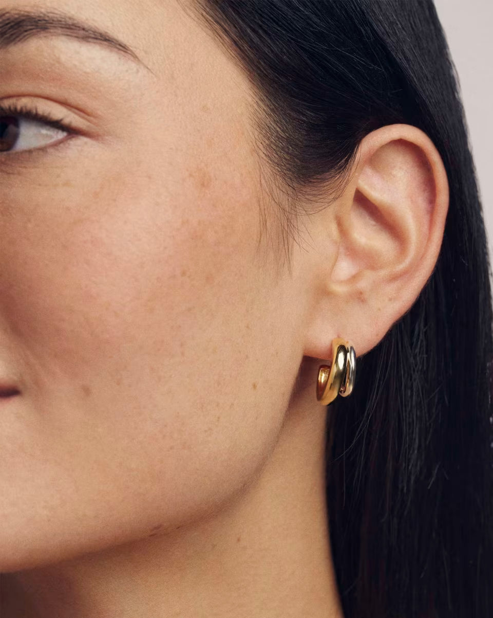 Meg 18k Gold Vermeil Double Huggie Earrings
