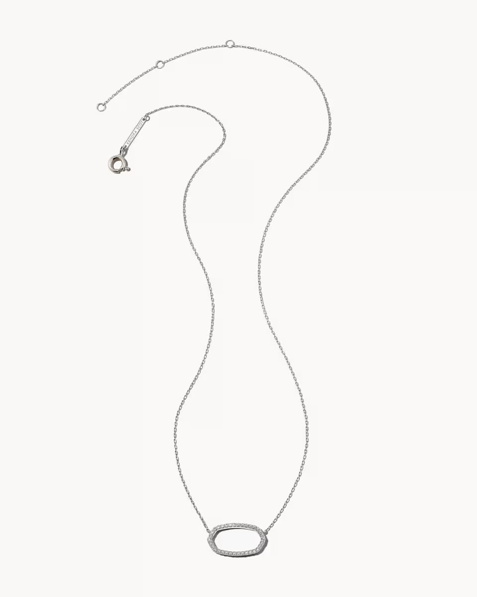 0.17 ct Elisa 14k White Gold Open Frame Pendant Necklace in White Diamond