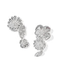 Cailey Flower Vintage Silver Statement Earrings