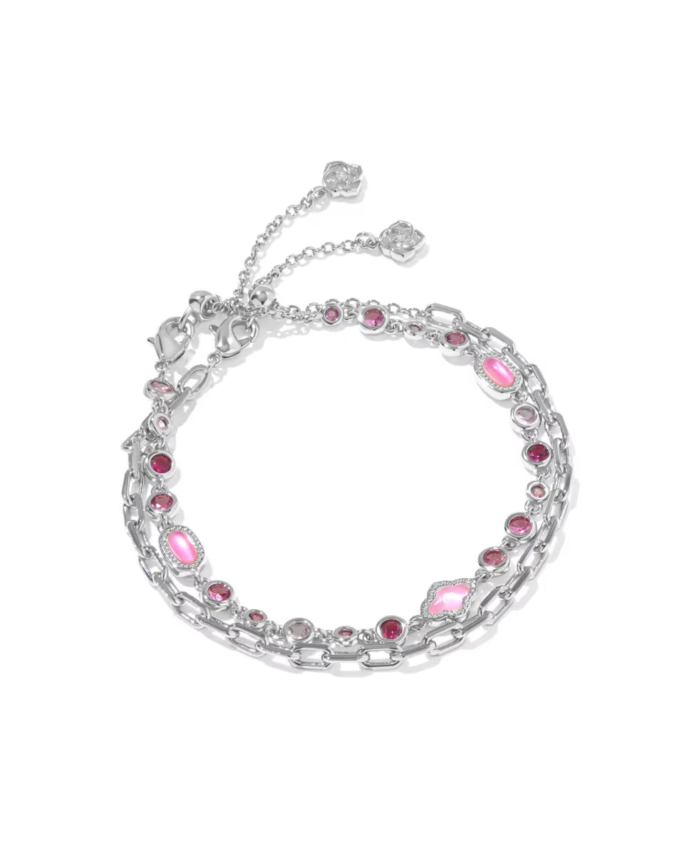 Mini Elisa and Abbie Silver Set of 2 Delicate Chain Bracelets