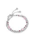 Mini Elisa and Abbie Silver Set of 2 Delicate Chain Bracelets