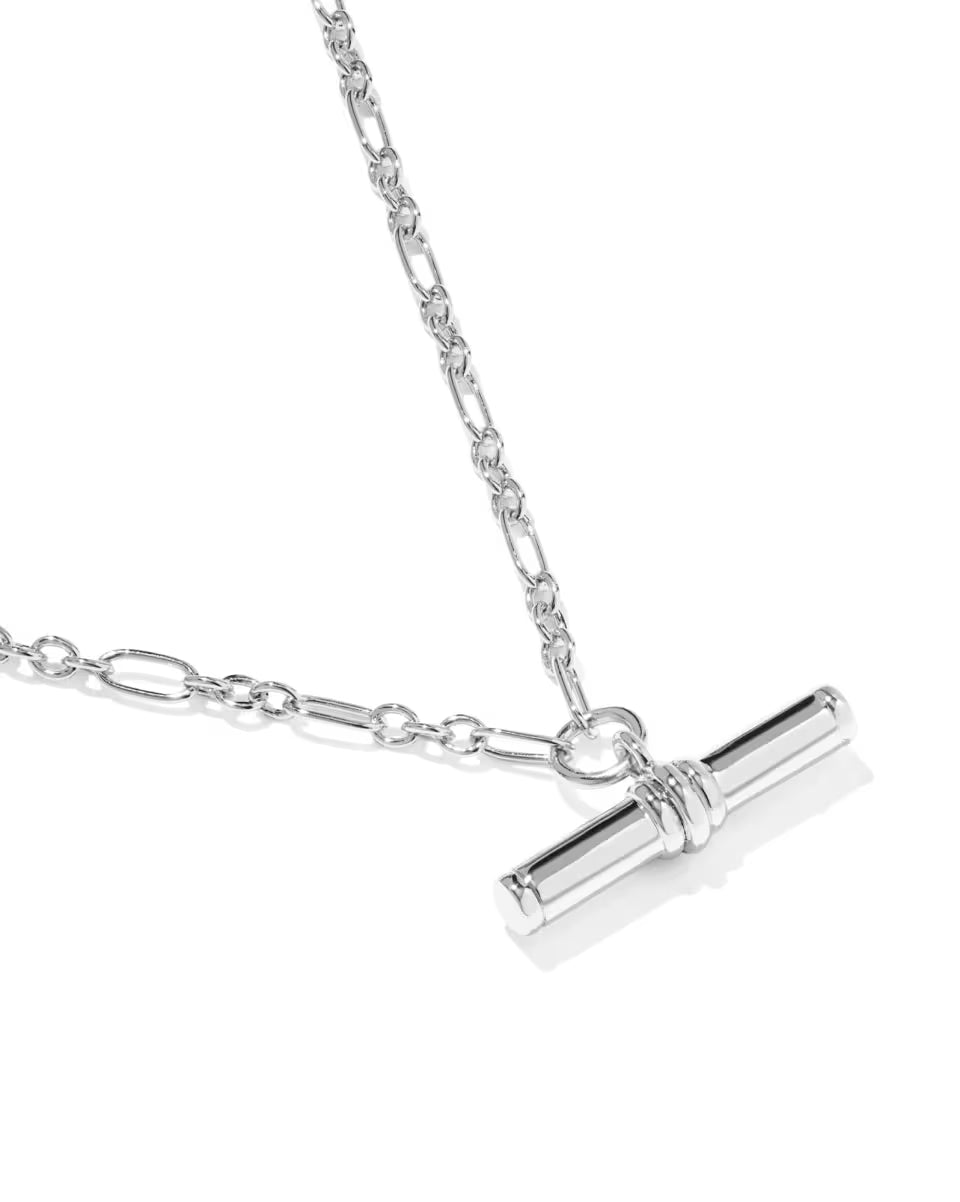 Bree Gold Metal T Bar Short Pendant Necklace