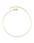 Single Satellite Chain Anklet in Sterling Silver & 18k Yellow Gold Vermeil