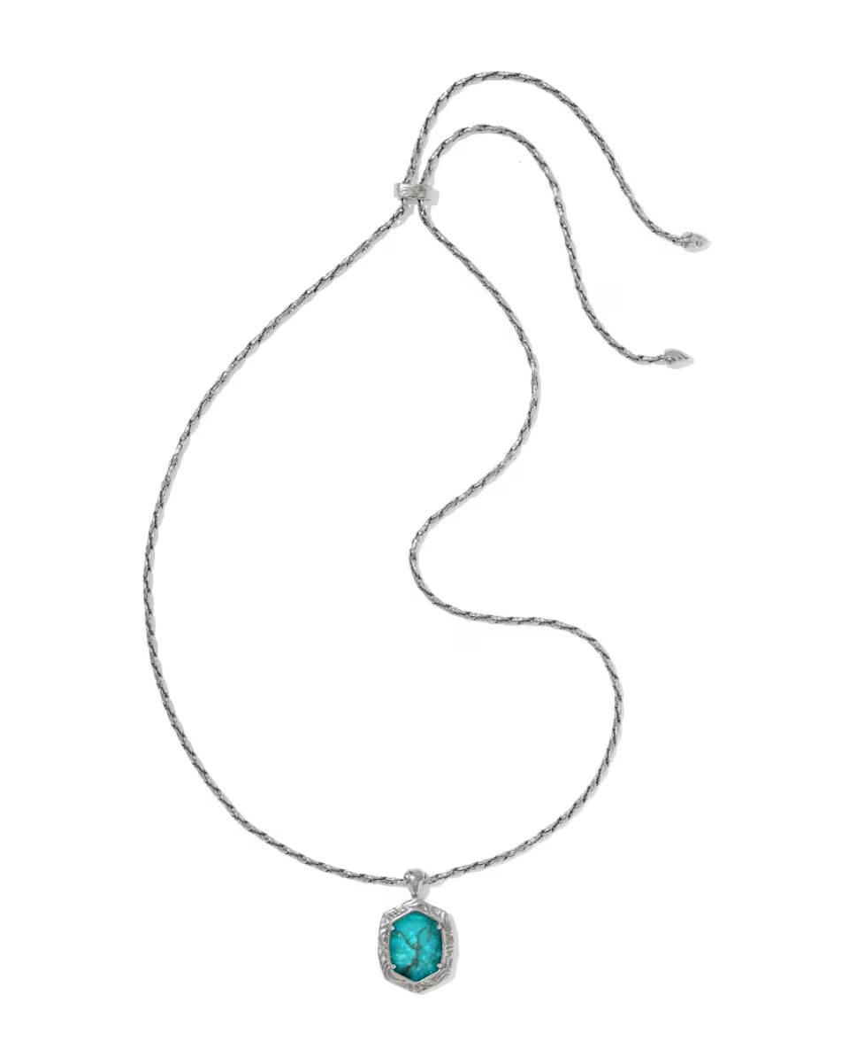 Tiger Striped Daphne Gold Small Long Pendant Necklace