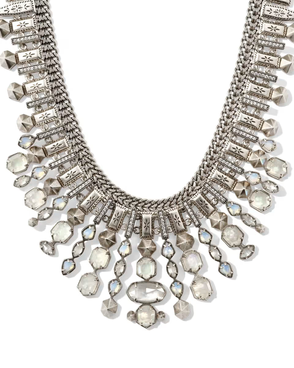 Serayah Vintage Gold Collar Statement Necklace in Teal Mix