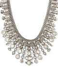 Serayah Vintage Silver Collar Statement Necklace in White Mix