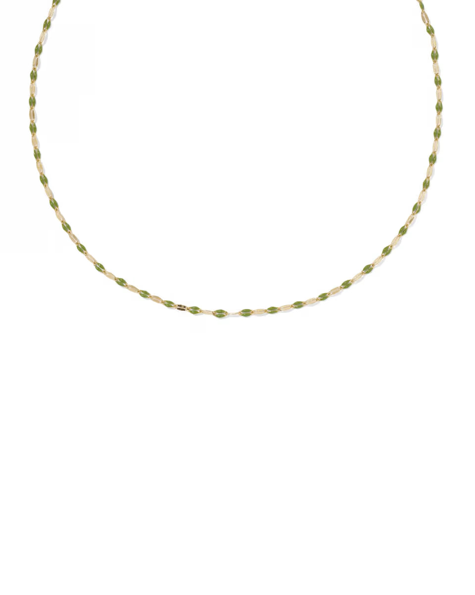 Enamel Mirror 18k Gold Vermeil Chain Necklace