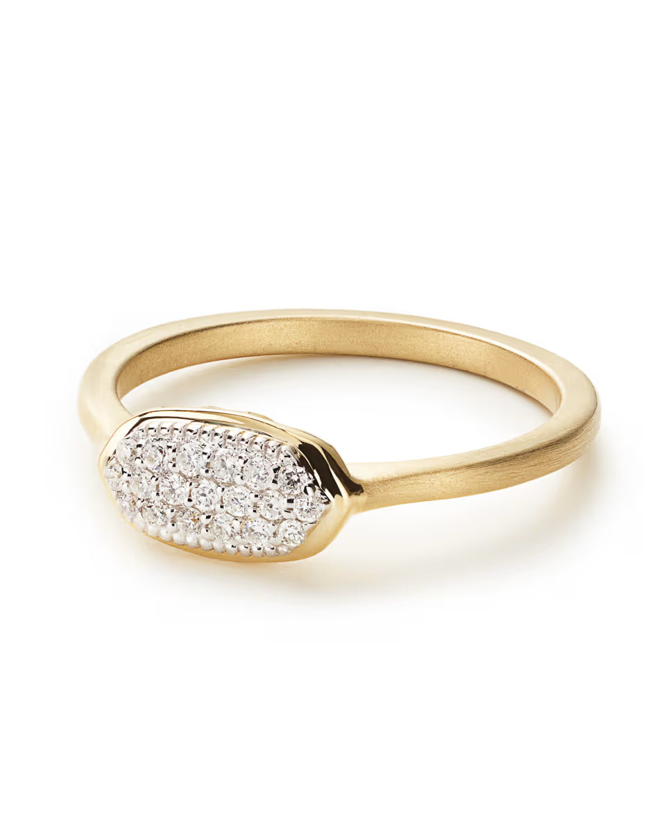 Isa Ring in Pave Diamond and 14k Yellow Gold