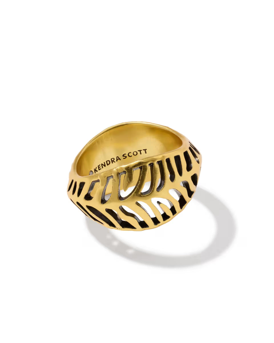 Tiger Striped Mikki Gold Band Ring