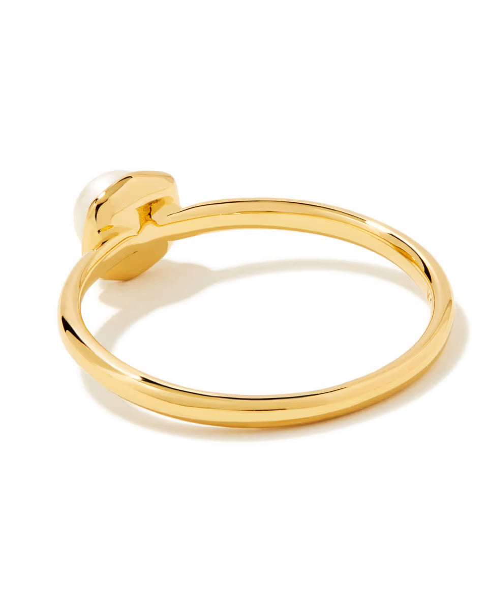 Davie Pearl 18k Gold Vermeil Band Ring in Freshwater Cultured Pearl