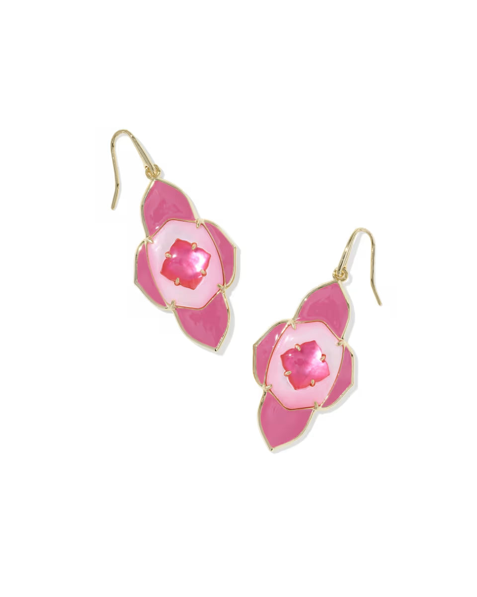Abbie Medallion Gold Drop Earrings