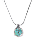 Phoenix Oxidized Sterling Silver Stone Charm Necklace