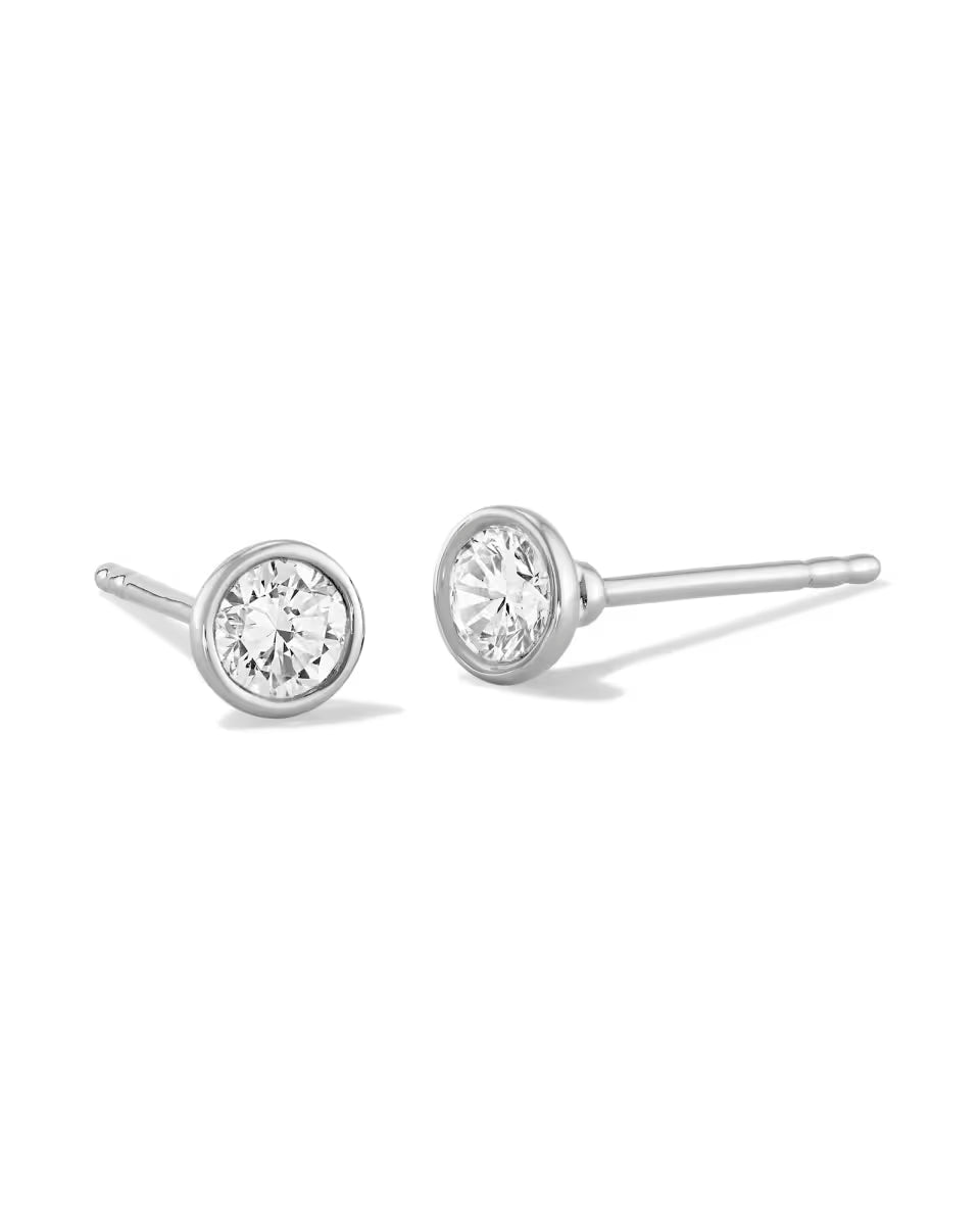 0.5 ct Lab Grown White Diamond Audrey Stud Earrings in 14k White Gold
