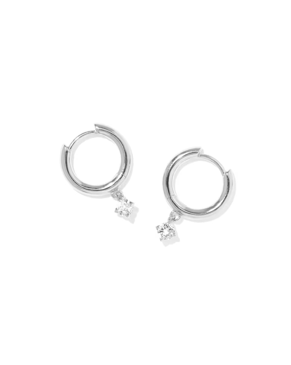 Maisie Sterling Silver January Huggie Earrings