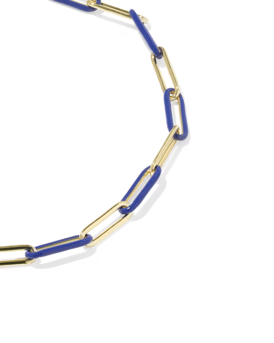 Courtney Gold Enamel Link and Chain Bracelet