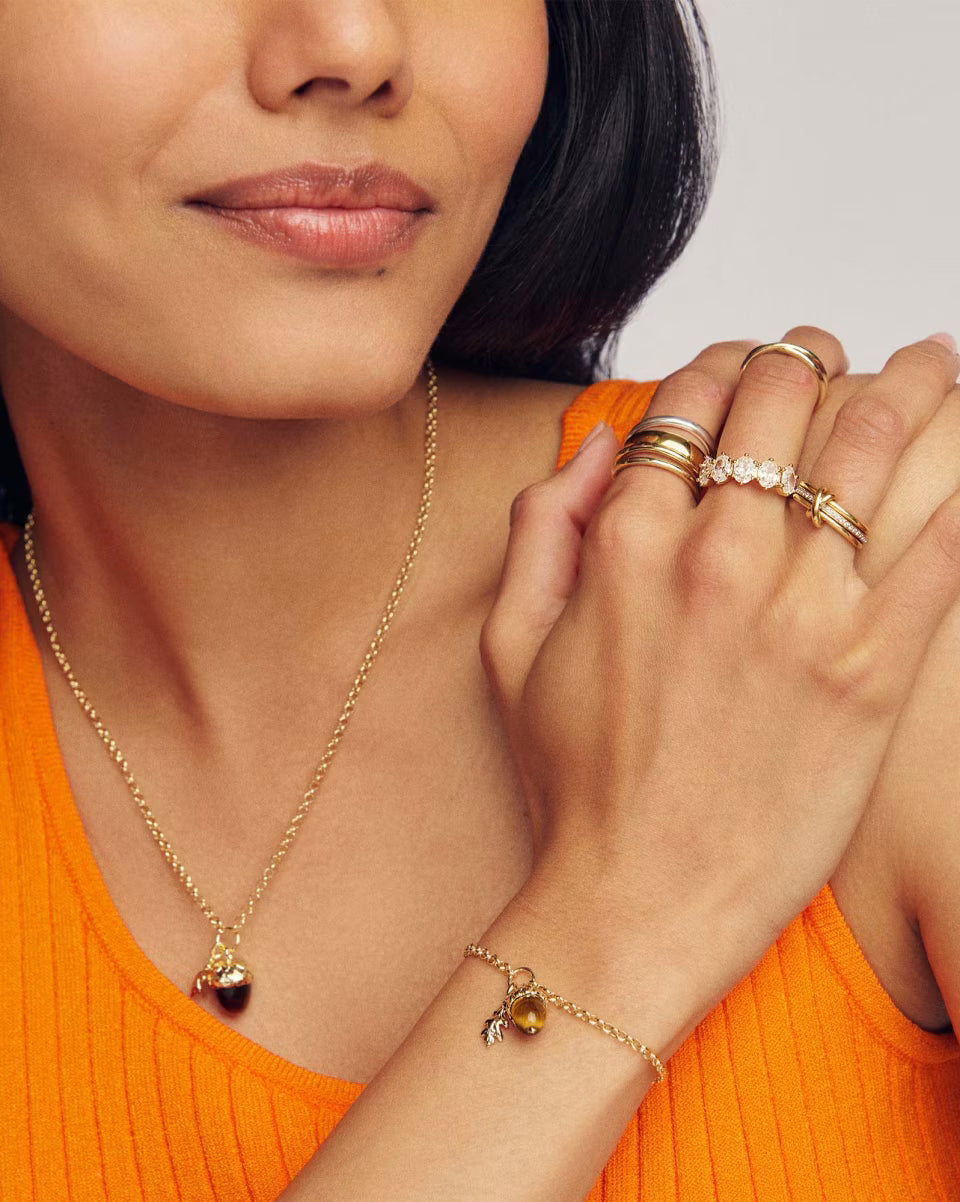 Acorn Gold Delicate Chain Bracelet