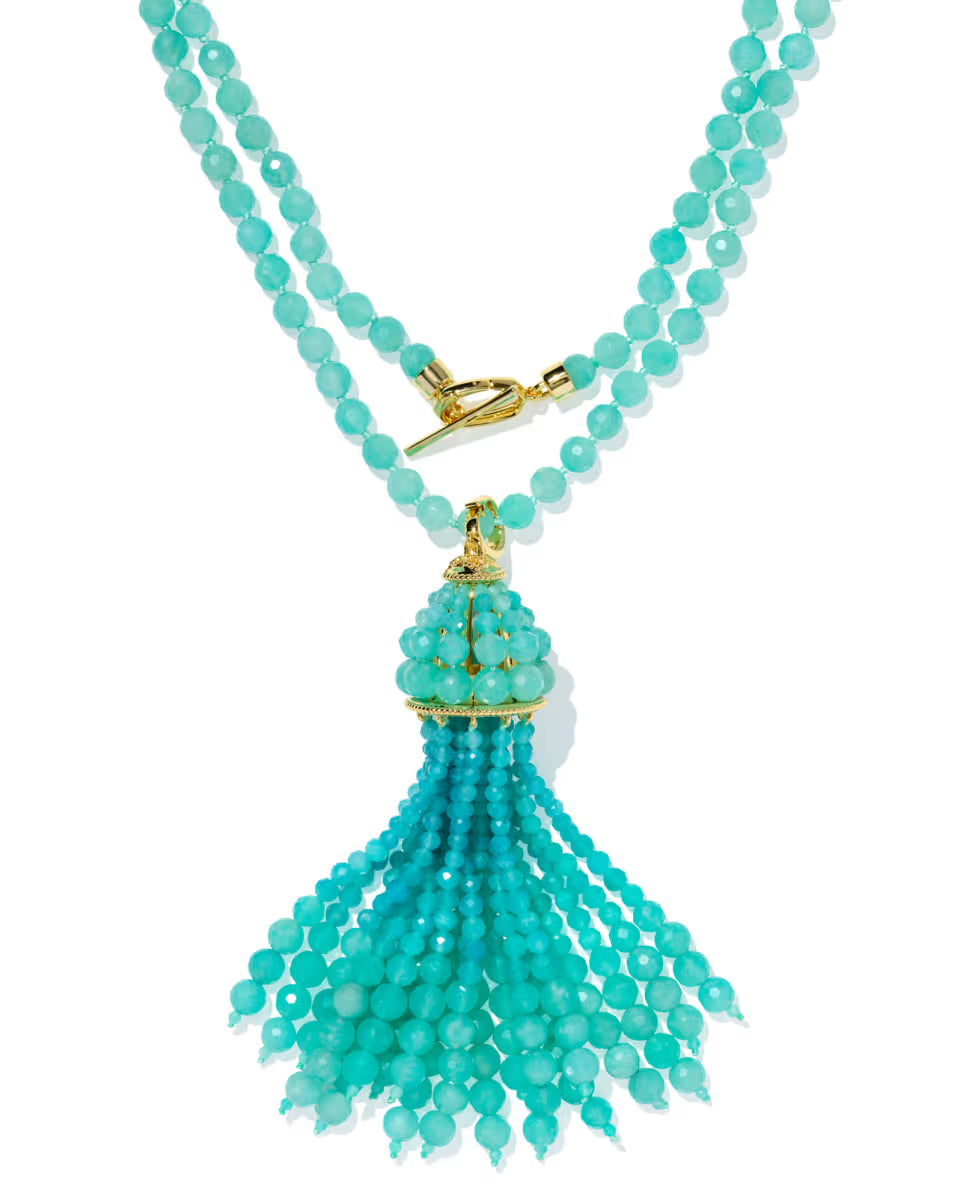 Sylvia Gold Large Long Pendant Necklace