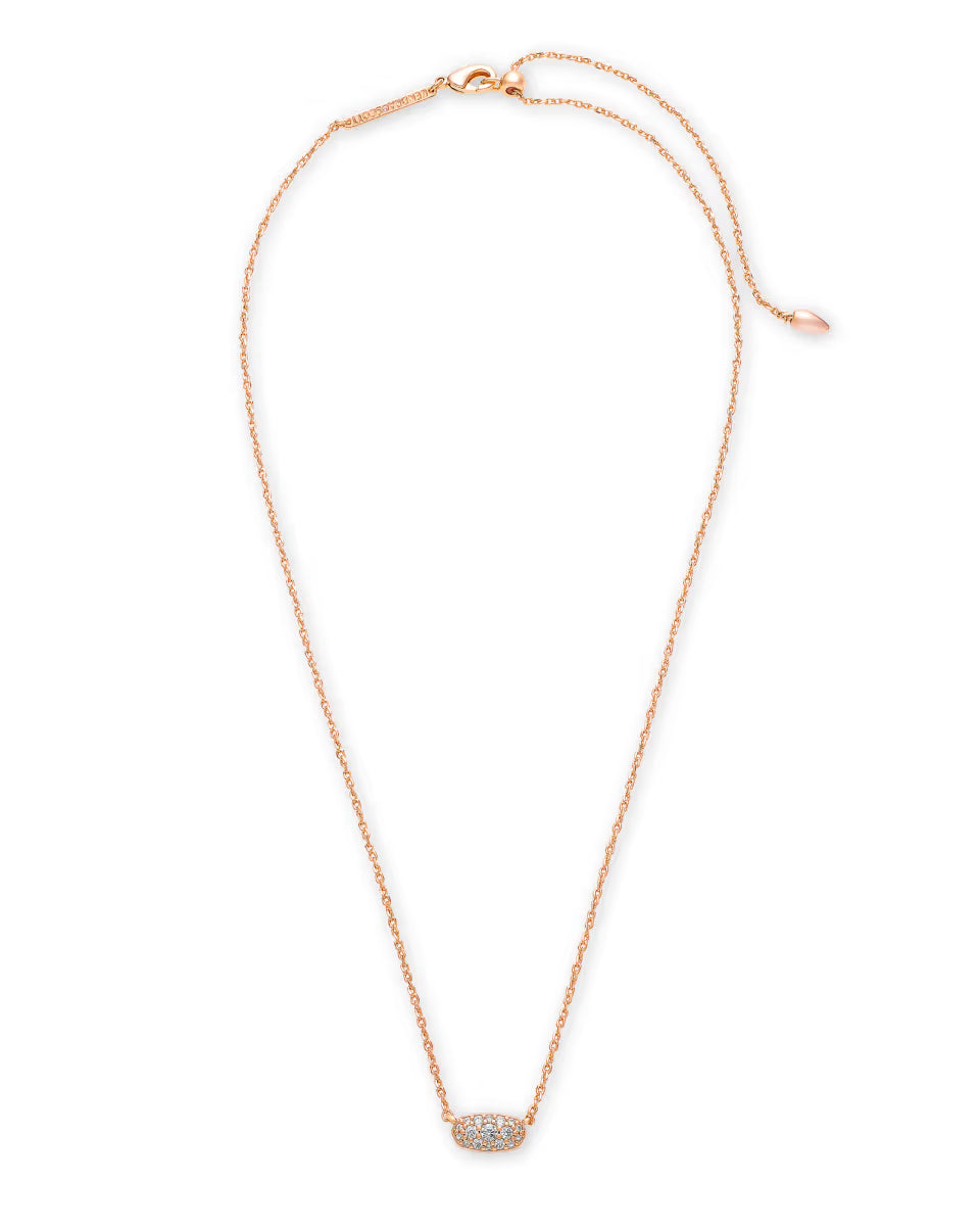 Grayson Gold Pendant Necklace in White CZ