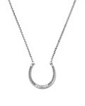 Metal Horseshoe Oxidized Sterling Silver Short Pendant Necklace