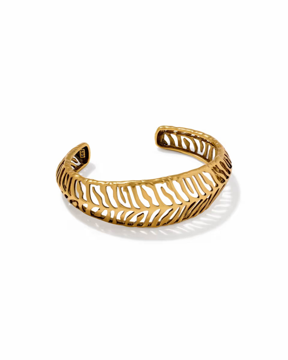 Tiger Striped Mikki Gold Cuff Bracelet