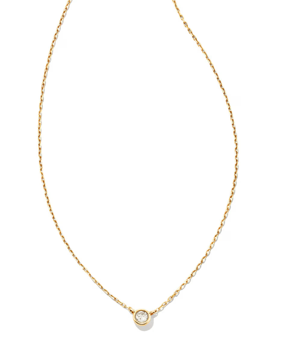 Audrey 14k Yellow Gold Pendant Necklace in White Diamond, 0.07ct