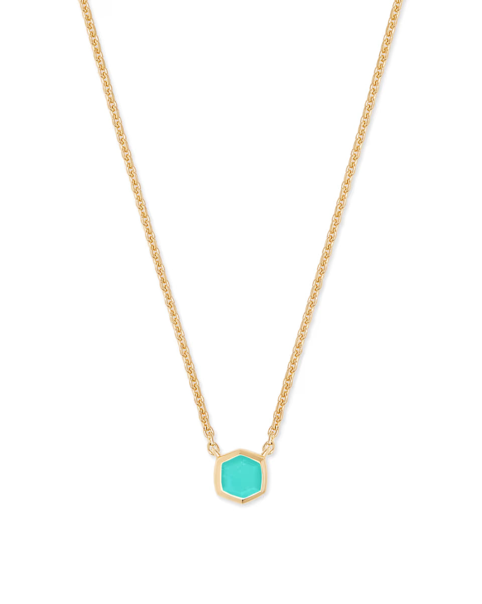 Davie 18k Gold Vermeil Pendant Necklace in White Lab Grown Opal