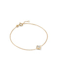 0.45 ct Lab Grown White Diamond Dira Princess 14k Yellow Gold Delicate Chain Bracelet