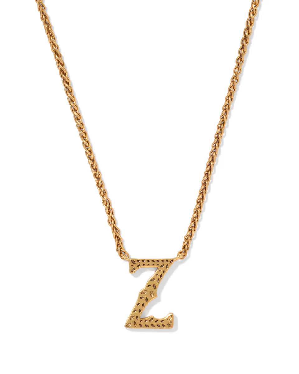 Beau Letter Y Pendant Necklace in Vintage Gold