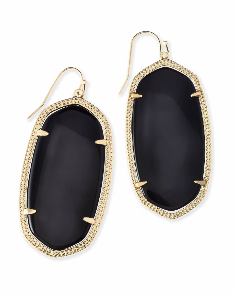 Danielle Gold Statement Earrings in Dichroic Glass