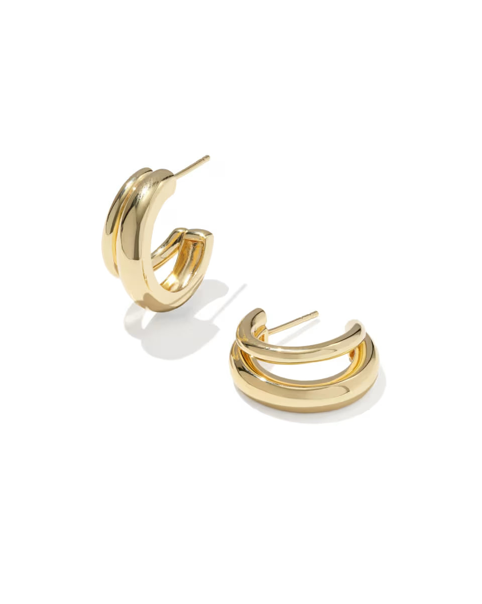 Meg 18k Gold Vermeil Double Huggie Earrings