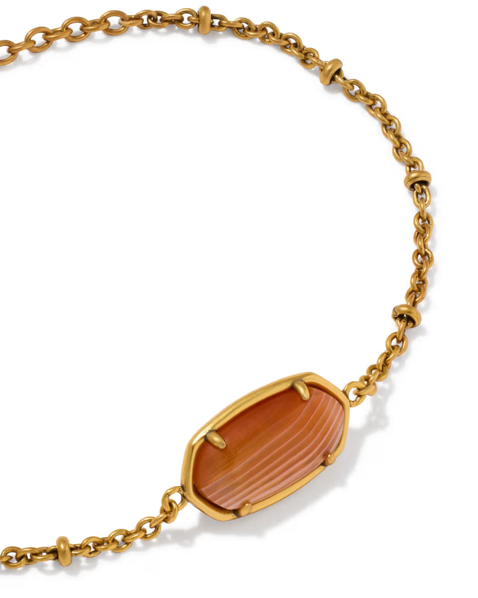 Tiger Striped Elaina Vintage Silver Delicate Chain Bracelet