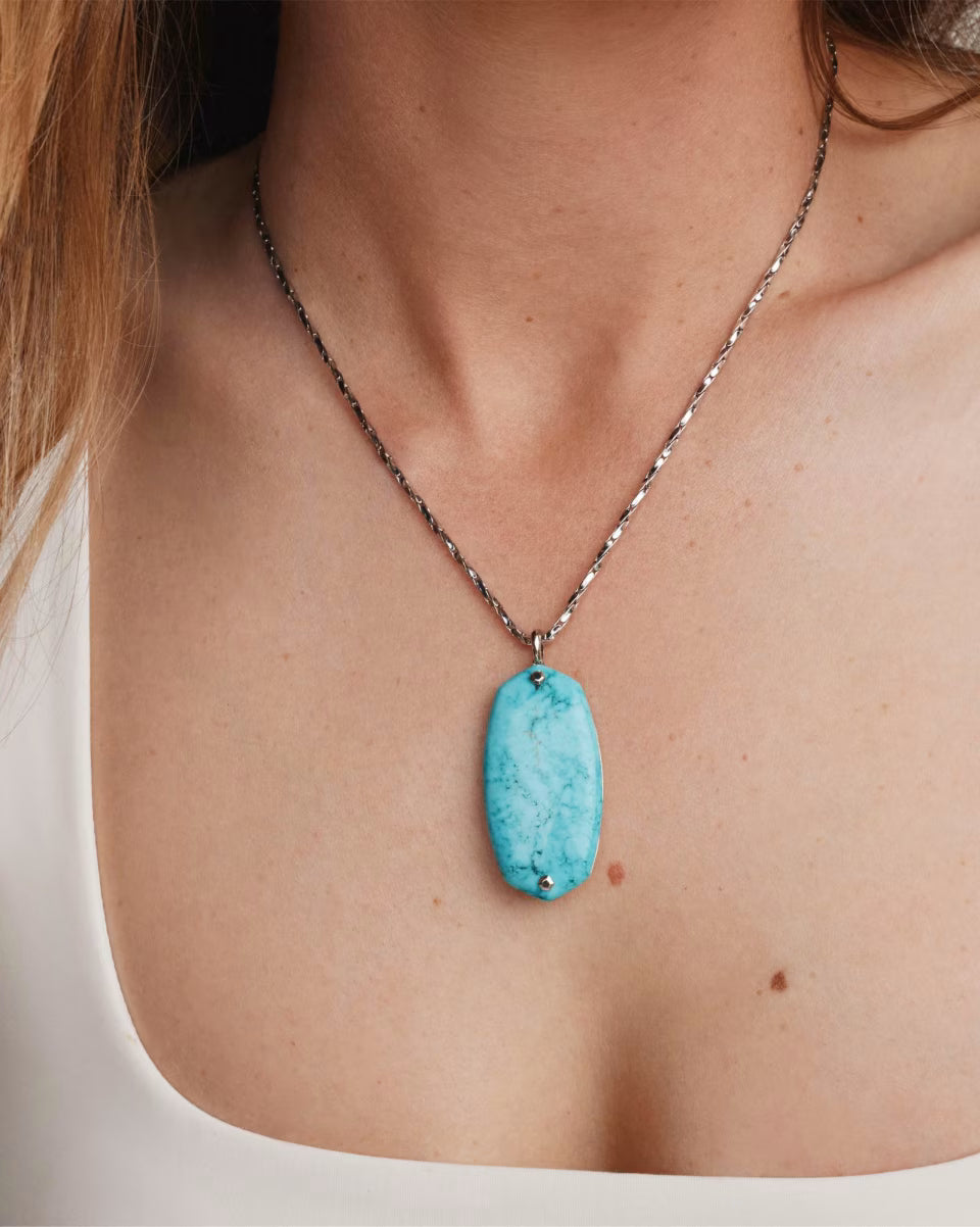 Danielle Riveted Gold Long Pendant Necklace