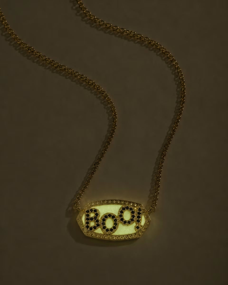 Elisa Gold Boo Short Pendant Necklace