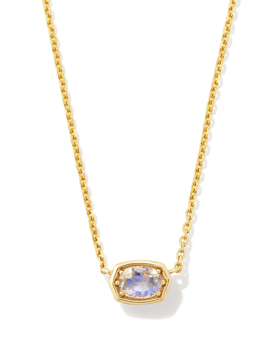 0.11 ct Marisa 14k Yellow Gold April Oval Solitaire Pendant Necklace