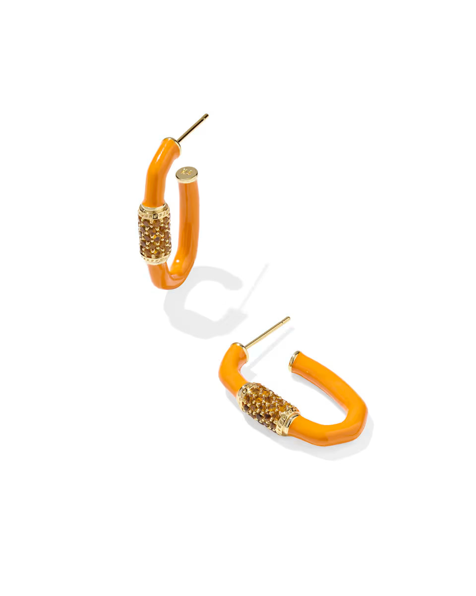 Emery Gold Enamel Hoop Earrings