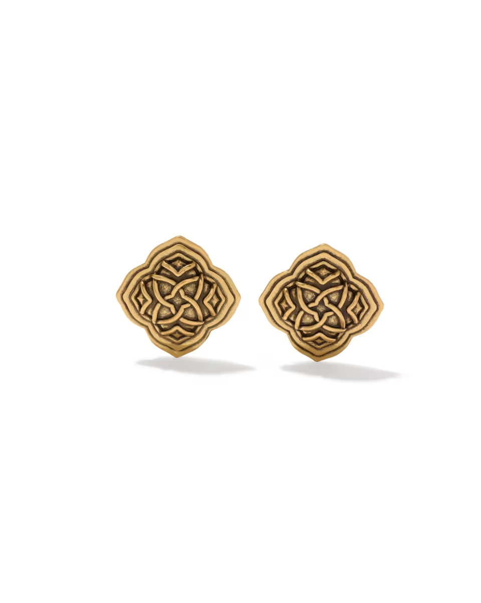 Lilly Vintage Gold Stud Earrings