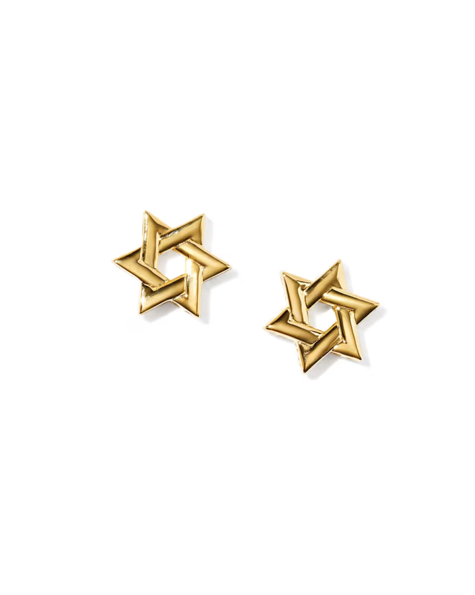 Star of David 18k Gold Vermeil Stud Earrings